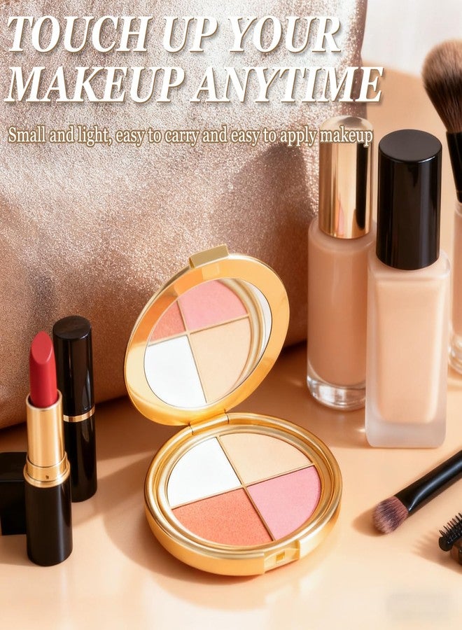 Kubot Eye & Cheek Palette - Eyeshadow and Highlighter Makeup, Face Highlighter Palette for Women, Multitasking Blush, Highlighting Eye & Cheek Palette, 4-In-1Makeup Palettes Kit, Natural Glow Contour Powder - Image 5